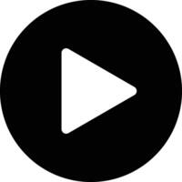 Play button icon. Black design isolated on white background.flat vector