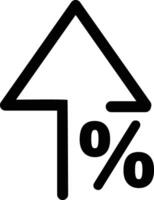 Discount increase arrow icon. linear style sign for mobile concept and web design. Percentage arrow up. Symbol, logo illustration. vector