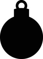 Christmass ball black icon, black circle, isolate on white background. vector
