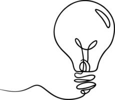 Abstract Lightbulb Line Art , Stylish One-Stroke Drawing for Design Projects vector