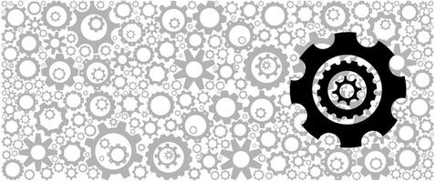 Design for backgrounds or wallpapers completely filled with variable gears and cogwheels of different sizes and shapes vector