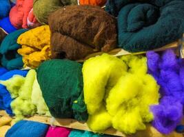 Vibrantly Colored felt are in showcase at bazaar photo