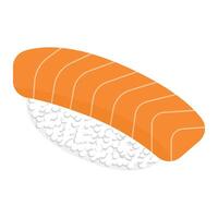 salmon sushi. isolated on a white background vector