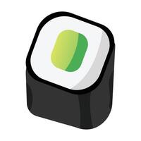 Sushi icon in isometric style on white background vector
