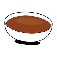A bowl of soup is shown in a cartoon style vector
