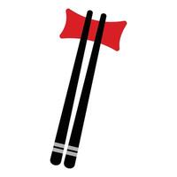 Black chopsticks isolated on white background vector