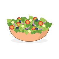 Printbowl of caesar salad isolated on a white background vector