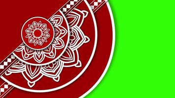 A red and green background with a circular design video