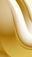 Luxurious golden fluid animation with smooth, flowing curves and sparkling particles with seamless looping. Elegant, high-quality motion background video