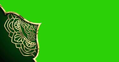 Golden shield with a floral pattern on a green background video