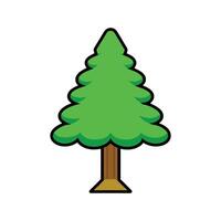Bold Outline Illustration of Balsa Tree. Cartoon Art Tree Illustration. vector