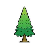 Outline of Bald Cypress Tree. Cartoon Art Tree Illustration. vector