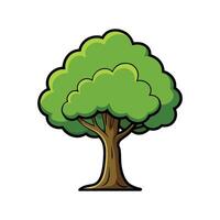 Bold Outline of Black Locust Tree. Cartoon Art Tree Illustration. vector