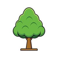 Artistic Outline Design of Boxwood Tree. Cartoon Art Tree Illustration. vector