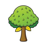 Outline of Breadfruit Tree. Cartoon Art Tree Illustration. vector