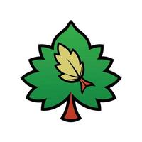Stylized Outline of California Buckeye Tree. Cartoon Art Tree Illustration. vector