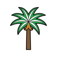 Stylized Outline of California Fan Palm Tree. Cartoon Art Tree Illustration. vector