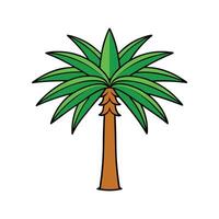 Outline Design of California Fan Palm Tree. Cartoon Art Tree Illustration. vector