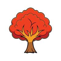 Image of Chinese Flame Tree. Cartoon Art Tree Illustration. vector