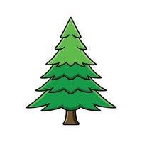 Artistic Outline of Cryptomeria Tree. Cartoon Art Tree Illustration. vector