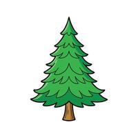 Artistic Outline of Douglas Fir Tree. Cartoon Art Tree Illustration. vector