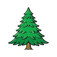 Artistic Outline of Eastern Hemlock Tree. Cartoon Art Tree Illustration. vector