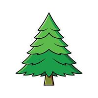 Fraser Fir Tree Bold Outline Artistic Design. Cartoon Art Tree Illustration. vector