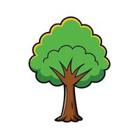 Hazel Tree Bold Outline Artistic Design. Cartoon Art Tree Illustration. vector
