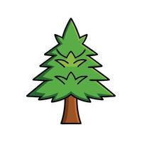 Creative Design of Monkey Puzzle Tree Outline. Cartoon Art Tree Illustration. vector