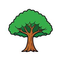 Creative Design of Fig Tree Outline. Cartoon Art Tree Illustration. vector