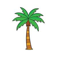 Stylized Outline of Palm Tree Design. Cartoon Art Tree Illustration. vector