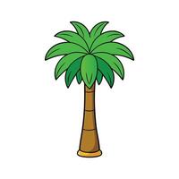 Ponytail Palm Tree Bold Outline Design. Cartoon Art Tree Illustration. vector