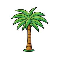 Stylized Outline of Ponytail Palm Tree. Cartoon Art Tree Illustration. vector