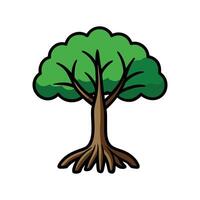 Creative Design of Black Mangrove Tree. Cartoon Art Tree Illustration. vector