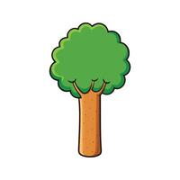 Corkwood Tree Bold Outline Art. Cartoon Art Tree Illustration. vector