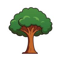 Indian Mahogany Tree Bold Outline Art. Cartoon Art Tree Illustration. vector