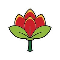 Indian Tulip Tree Bold Outline Art. Cartoon Art Tree Illustration. vector