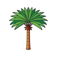 Creative Design of Japanese Fan Palm Tree. Cartoon Art Tree Illustration. vector