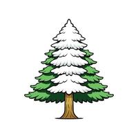 Creative Design of Japanese White Pine Tree. Cartoon Art Tree Illustration. vector