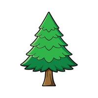 Sugar Pine Tree Artistic Design. Cartoon Art Tree Illustration. vector