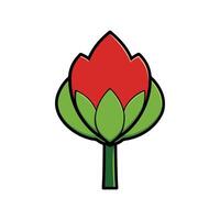 Tulip Tree Artistic Design. Cartoon Art Tree Illustration. vector