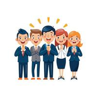 Team Members Celebrating Success with Claps vector