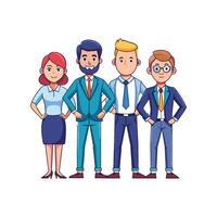 United Business Team with Hands Behind Their Backs vector