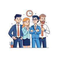 Business Team with Member Checking Progress vector