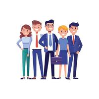 Team with One Member Holding Business Briefing vector