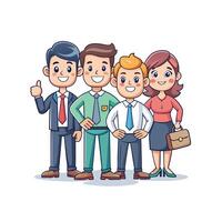 Empowered Business Team with Member Holding Brief vector