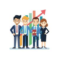 Effective Business Team with Member Holding Brief vector