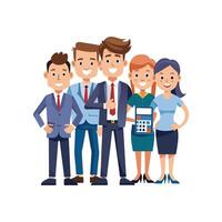 Team Member Holding Clipboard in Collaborative Session vector