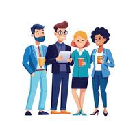 Effective Team Member Holding Business Documents vector