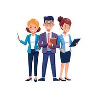 Focused Business Member Holding Document with Purpose vector